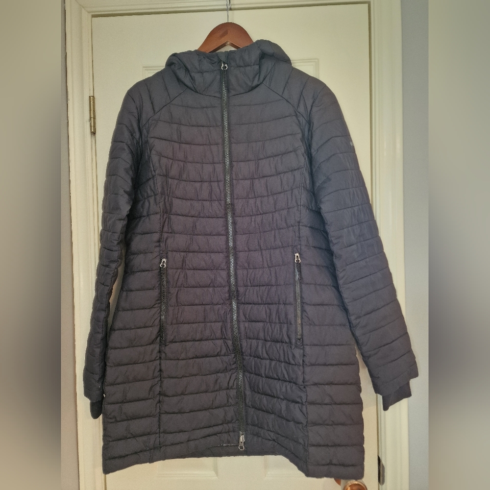 Columbia Women's Hooded Quilted Long Puffer Coat - Black Size Medium